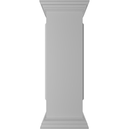12W X 40H Straight Newel Post With Panel, Flat Capital & Base Trim (Installation Kit Included)